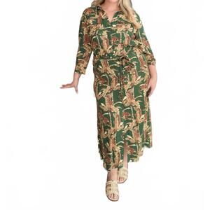 NEW ESCAPADA allegra maxi dress in gold cheetah palm